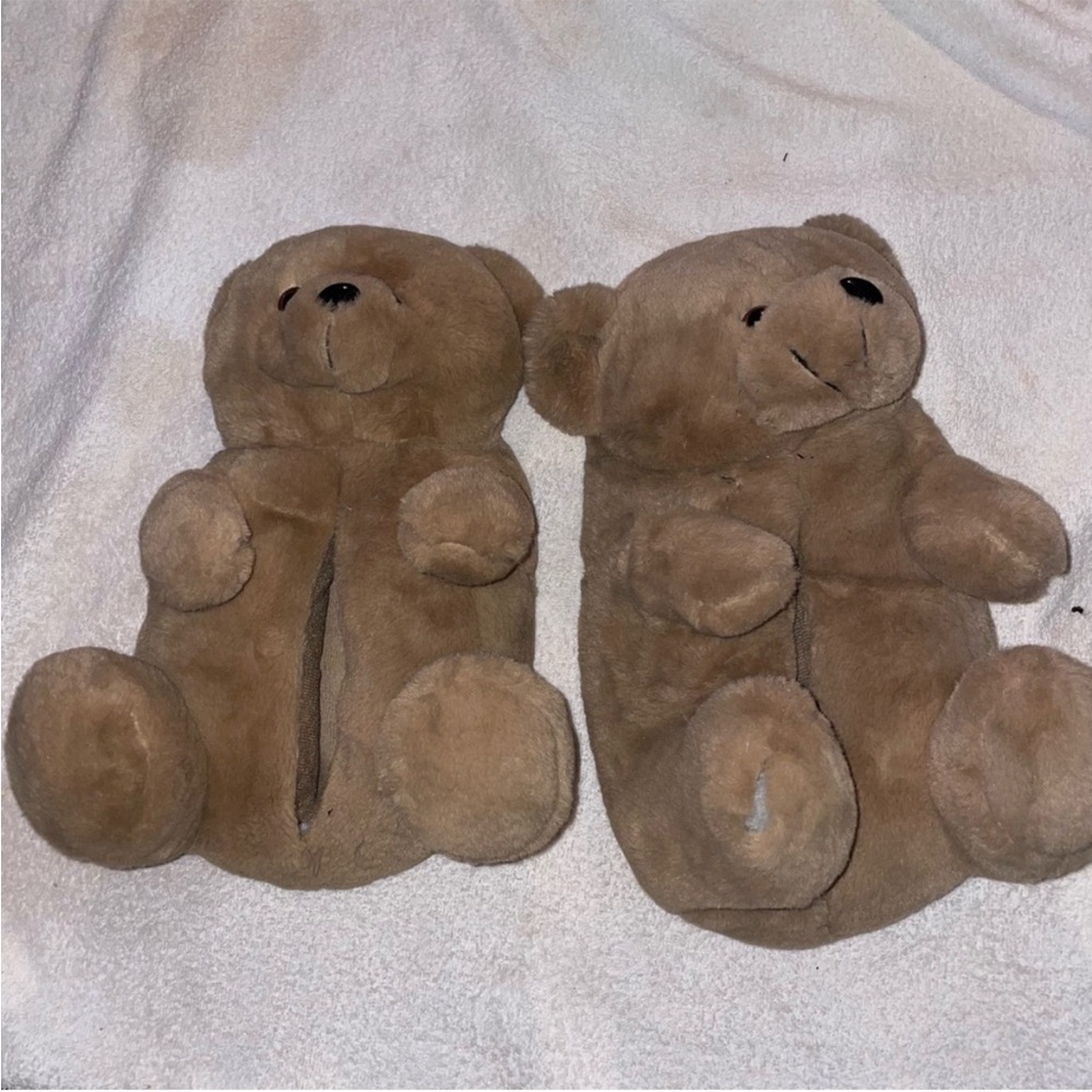 Cozy Brown Teddy Bear Slippers